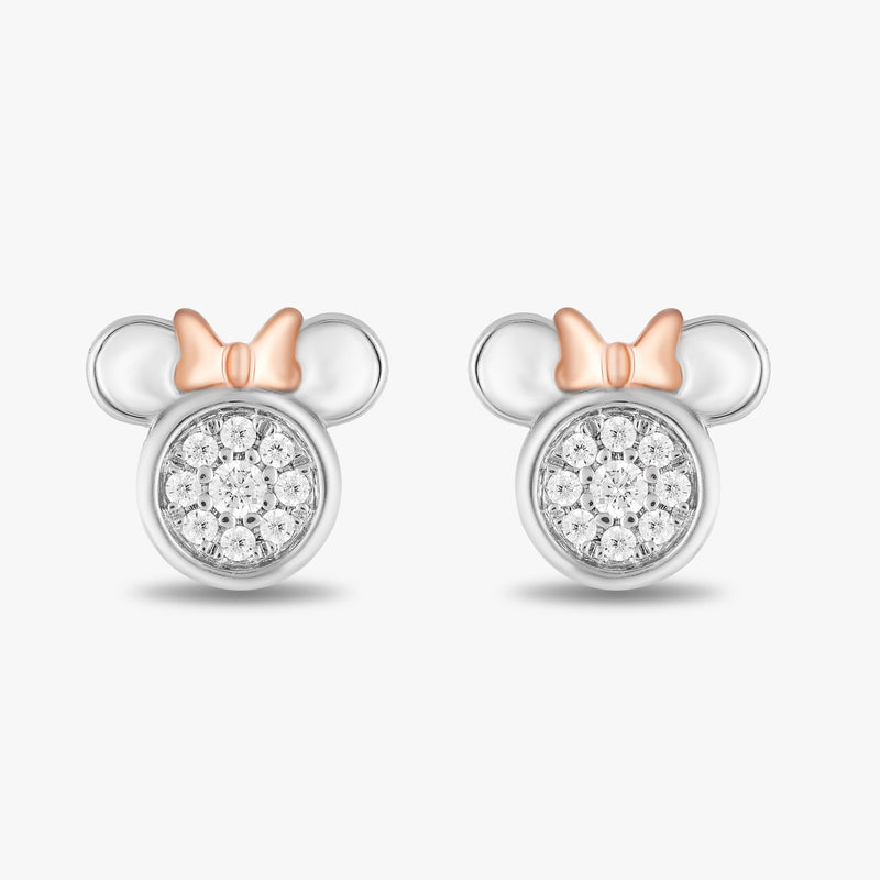 Women's Earrings with 1/6 CT.TW. Diamonds in 14K Rose Gold over Sterling Silver 