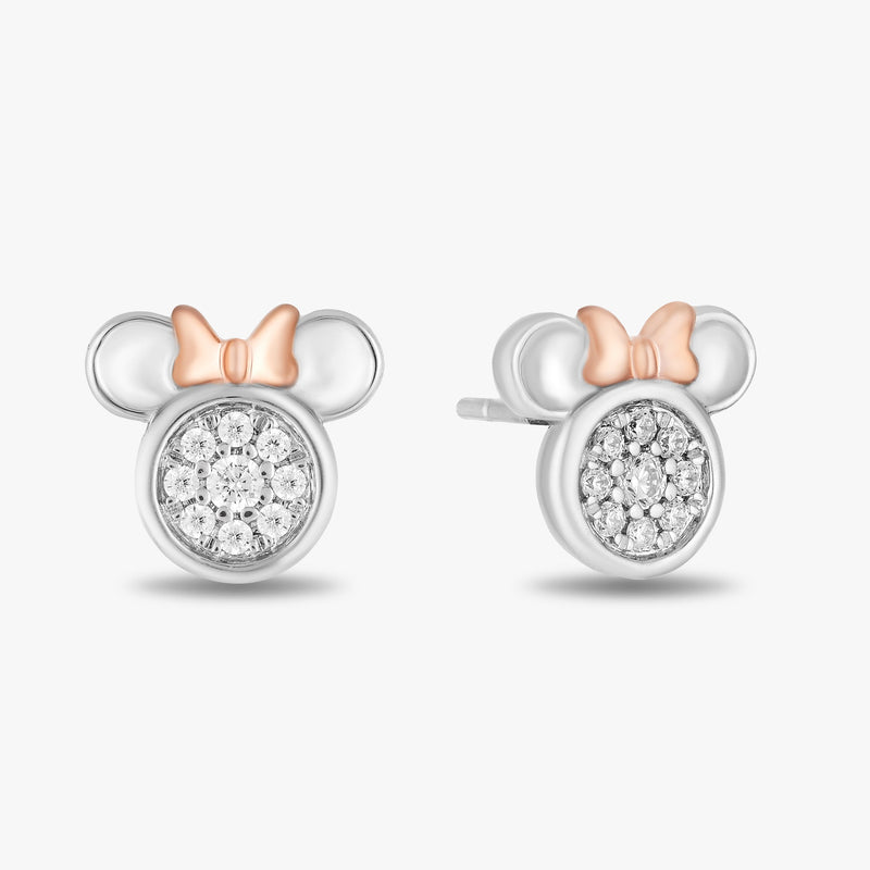 Women's Earrings with 1/6 CT.TW. Diamonds in 14K Rose Gold over Sterling Silver 