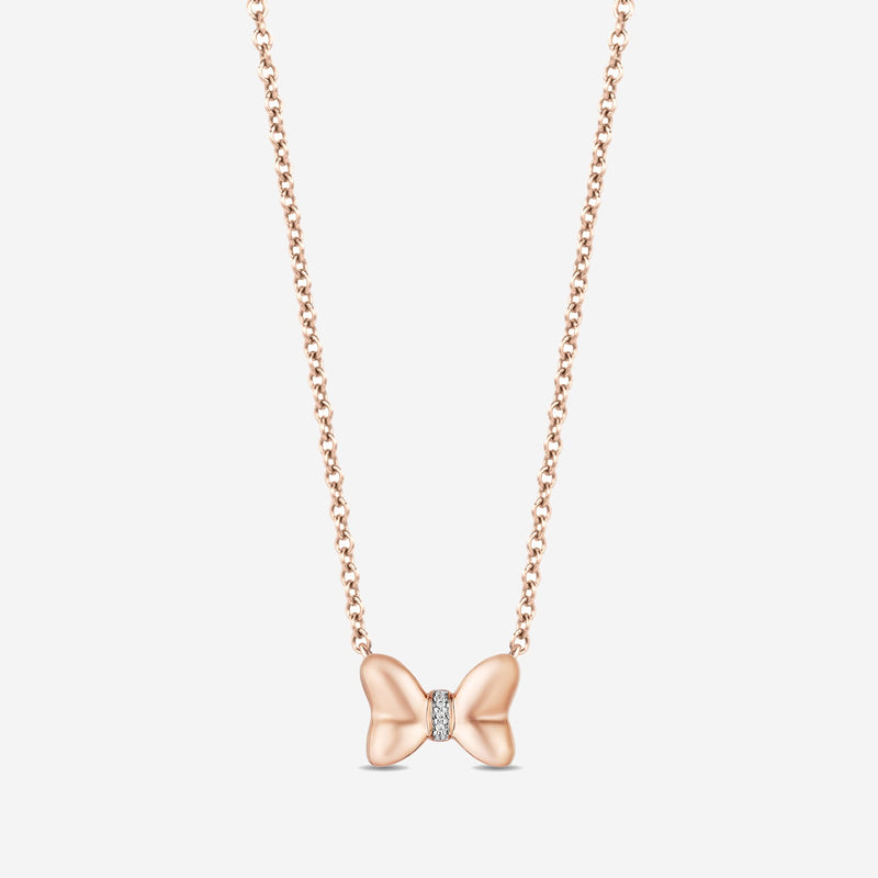 Women's Necklace with 1/20 CT.TW. Diamonds in 14K Rose Gold over Sterling Silver 