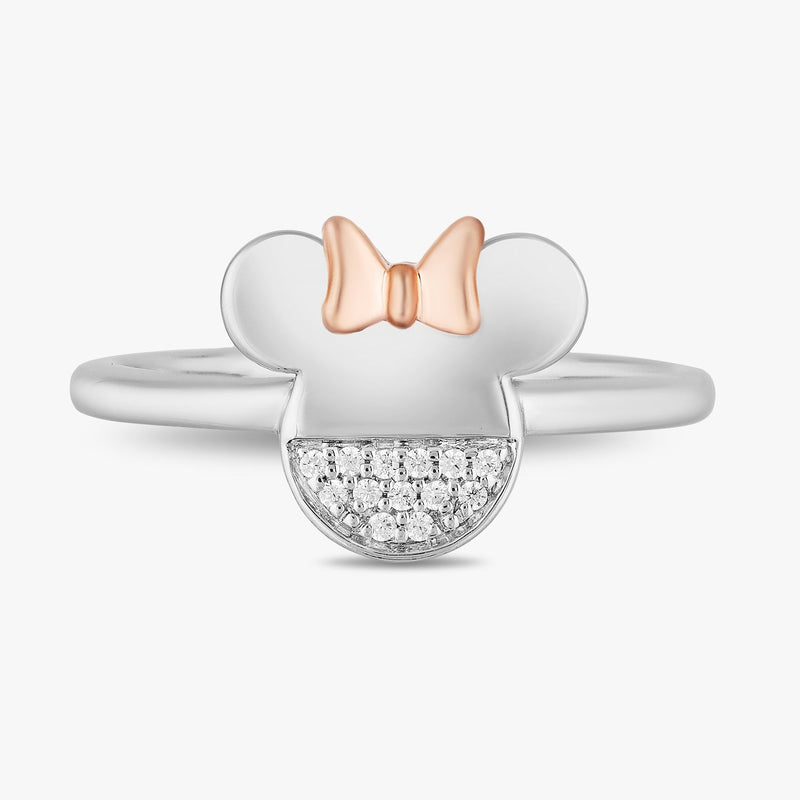 Women's Ring with 1/20 CT.TW. White Diamonds in 14K Rose Gold over Sterling Silver 