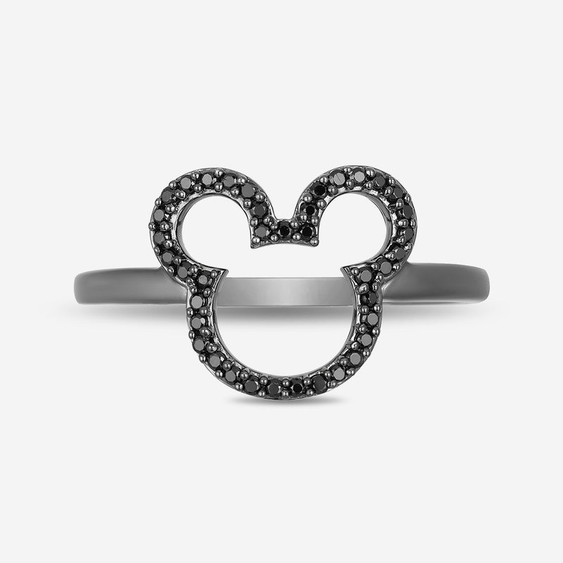 Women's Ring with 1/6 CT.TW. Black Diamonds in Sterling Silver and Black Rhodium 