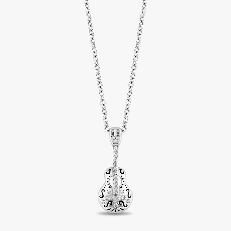 COCO Women's Necklace with 1/20 CT.TW. Diamonds in Sterling Silver and Black Rhodium 
