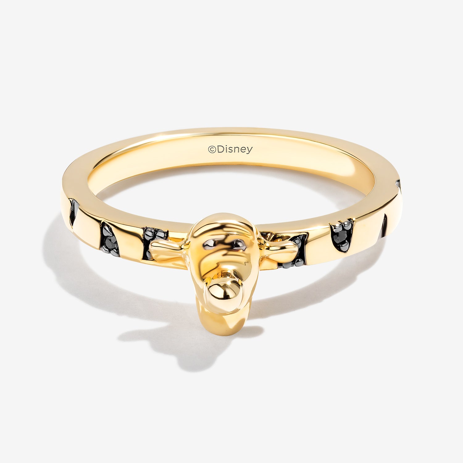 Disney Tigger Inspired Black Diamond Stackable Ring in 14K Yellow Gold ...