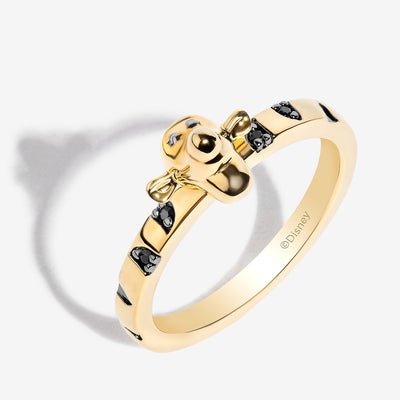 Disney Tigger Inspired Black Diamond Stackable Ring in 14K Yellow Gold ...