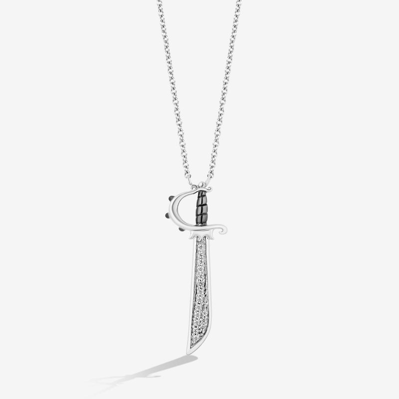 Women's Necklace with 1/8 CT.TW. Diamonds in Sterling Silver and Black Rhodium 