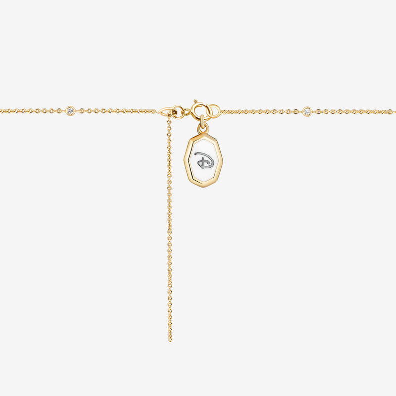MICKEY MOUSE By-the-Yard Women's Silhouette Necklace with 1/4 CTTW Diamonds in 14K Yellow Gold 