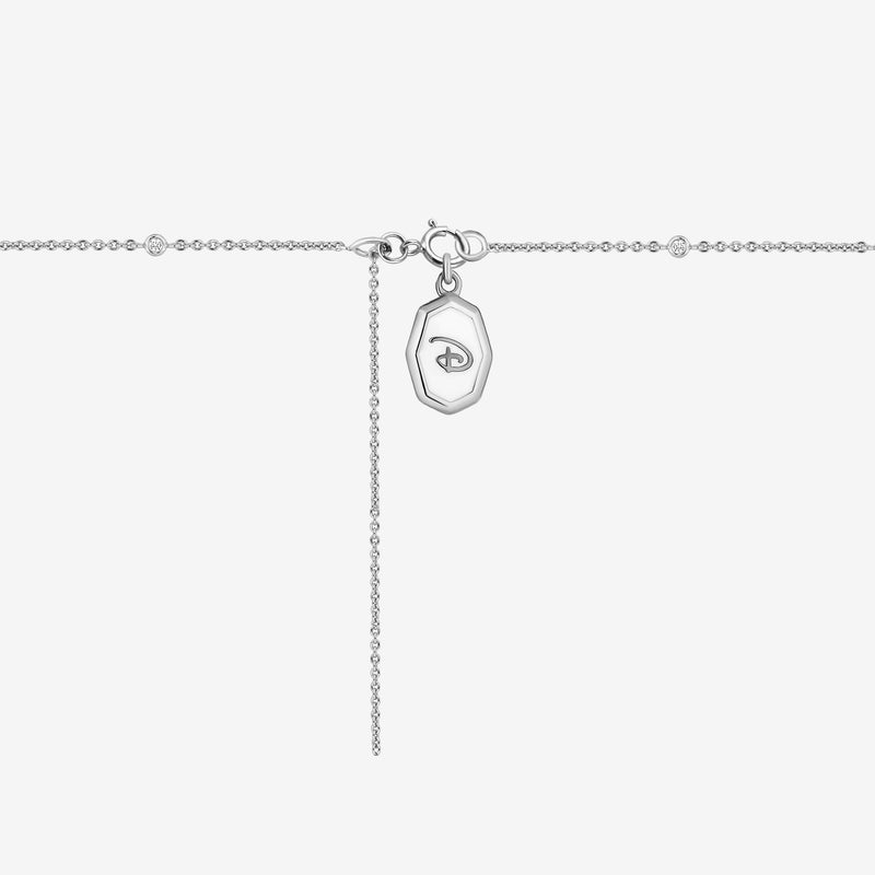 MICKEY MOUSE By-the-yard Women's Necklace with 1/4 CTTW Diamonds in Sterling Silver 