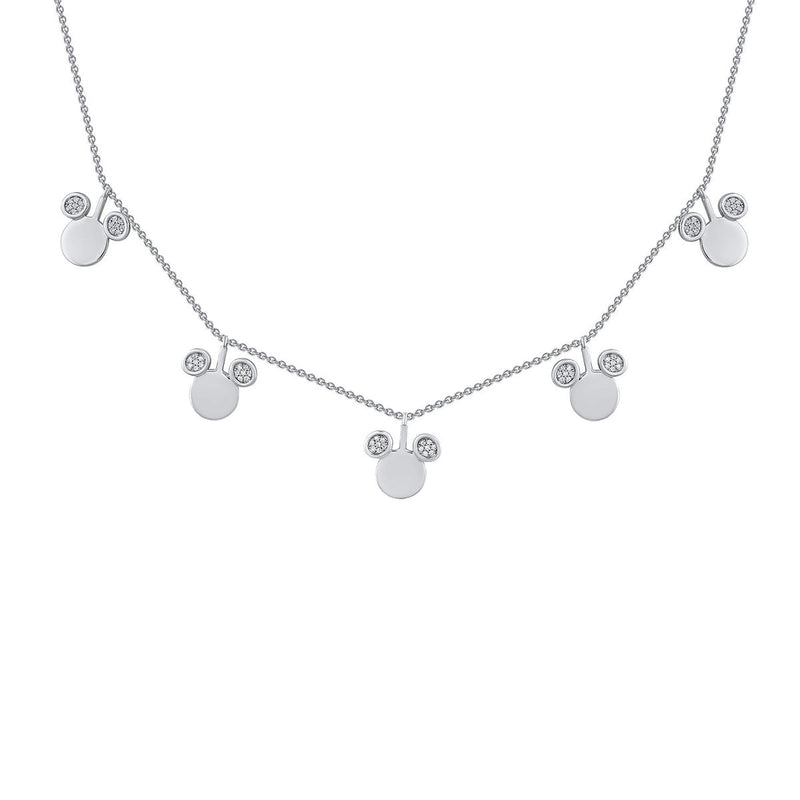 Women's Necklace with 1/5 CT.TW. Diamonds in Sterling Silver 