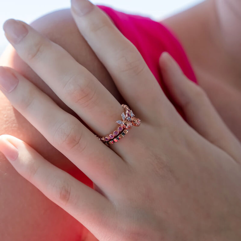 ENESCO Mickey & Minnie Ring Dish 4055436 Disney Cubic Zirconia Mickey \u0026 Minnie Mouse Interlocking Ring in