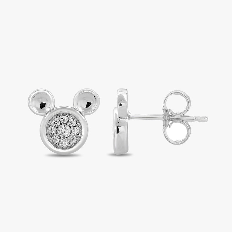 Women's Earrings with 1/10 CT.TW. Diamonds in Sterling Silver 