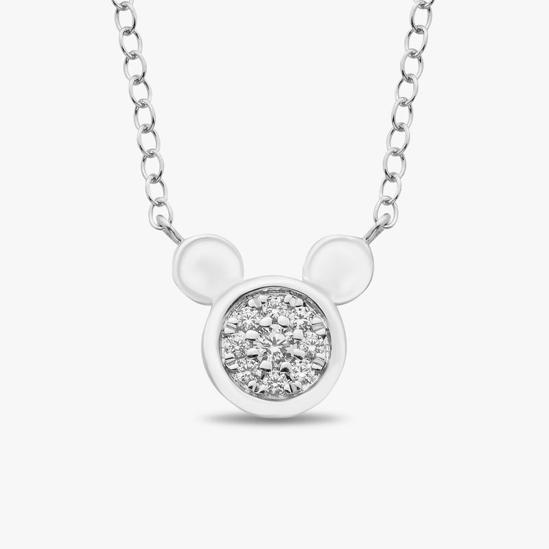 Women's Necklace with 1/10 CT.TW. Diamonds in Sterling Silver 