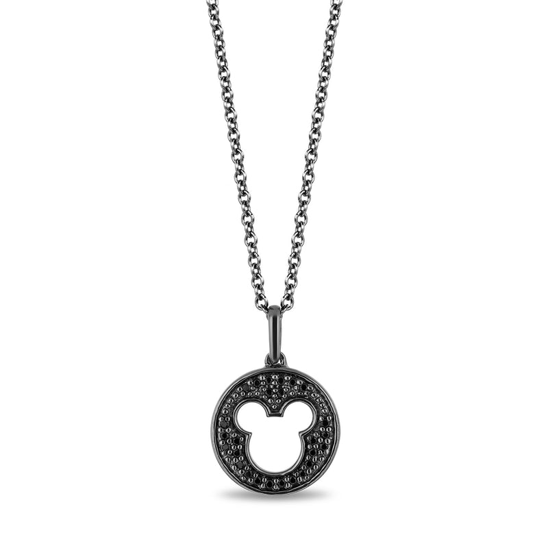 Women's Necklace with 1/10 CT.TW. Black Diamonds in Sterling Silver and Black Rhodium 