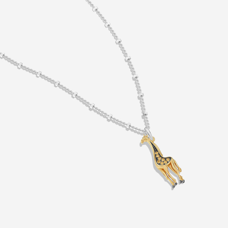 Lion King Women's Necklace with 1/20 CT.TW. Champagne Diamonds in 10K Yellow Gold and Black Rhodium over Sterling Silver 