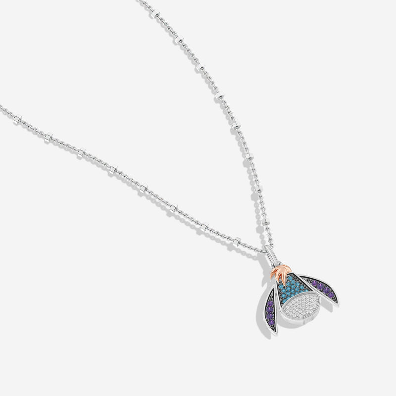 Women's Eeyore Necklace with Amethyst and 1/6 CT.TW. Blue Diamonds in 14K Rose Gold and Black Rhodium over Sterling Silver 