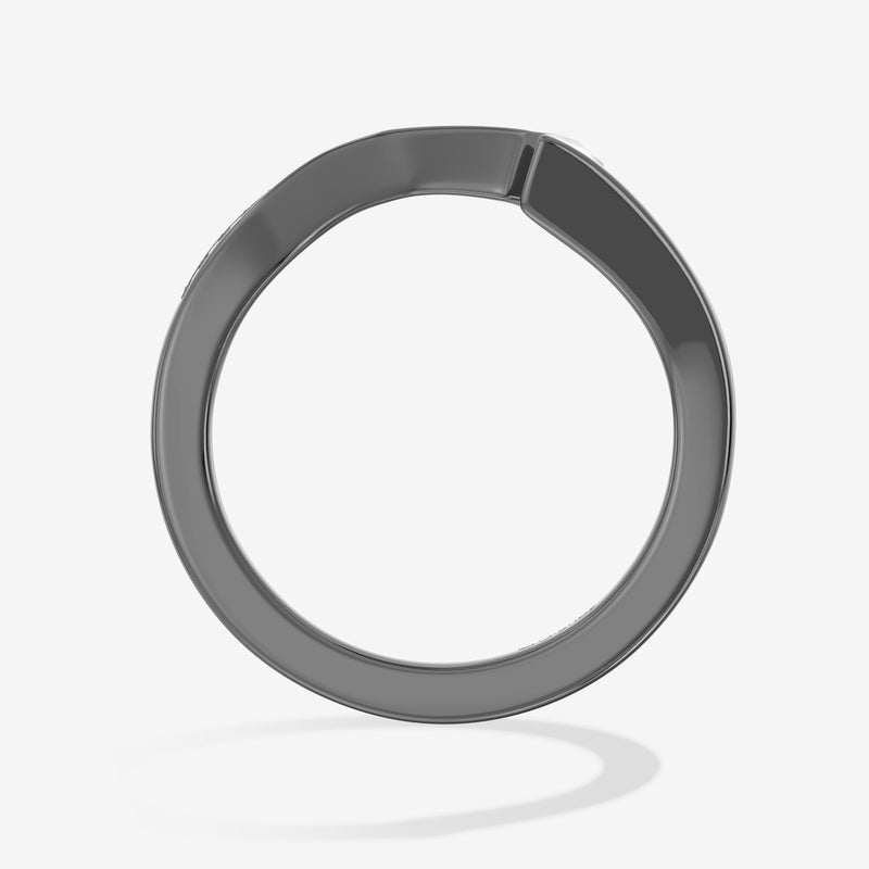 The Nightmare Before Christmas Women's Engagement Band with 1/20 CT.TW. Diamonds in Black Rhodium over 14K White Gold 
