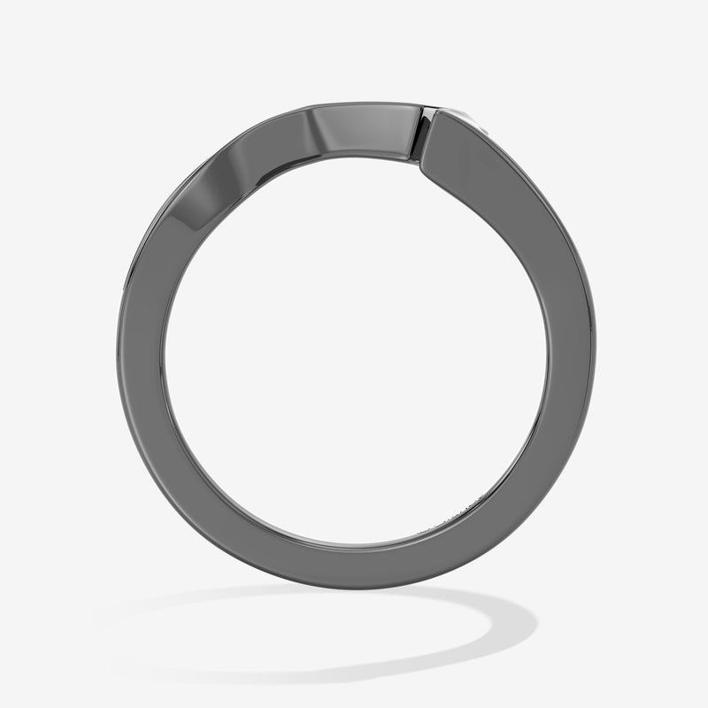 The Nightmare Before Christmas Women's Engagement Band with 1/8 CT.TW.Lab Grown Diamonds in Black Rhodium over 14K White Gold 