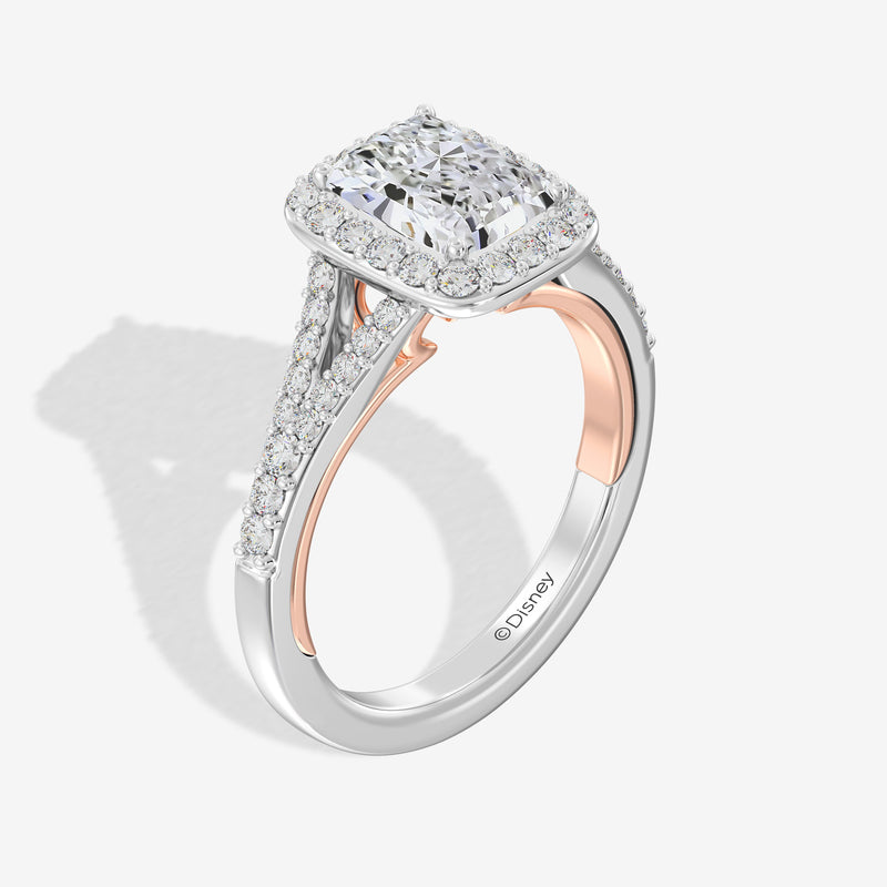 Mickey Mouse Women's Engagement Ring with Lab Grown Diamonds in 14K Gold 
