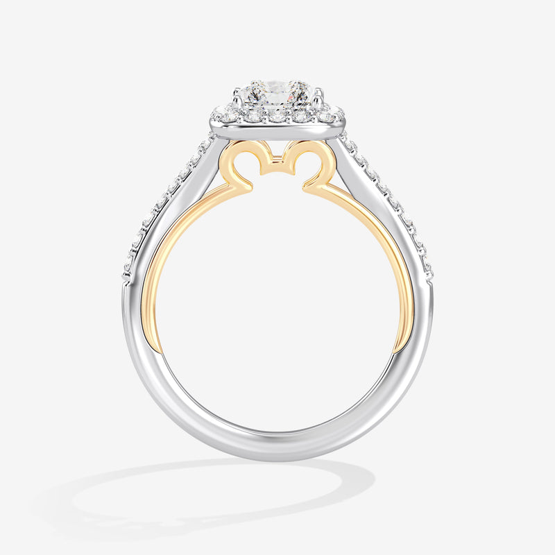Mickey Mouse Women's Engagement Ring with Lab Grown Diamonds in 14K Gold 