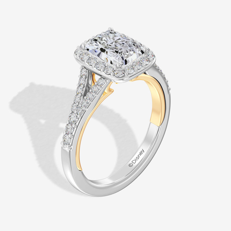 Mickey Mouse Women's Engagement Ring with Lab Grown Diamonds in 14K Gold 