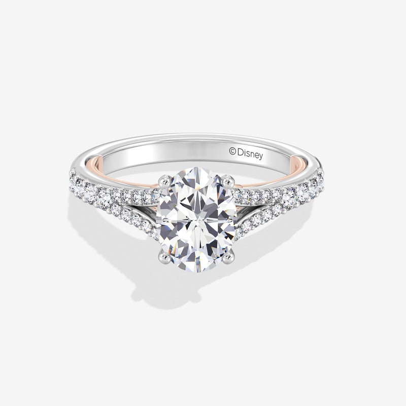 Mickey Mouse Women's Engagement Ring with Lab Grown Diamonds in 14K Gold 