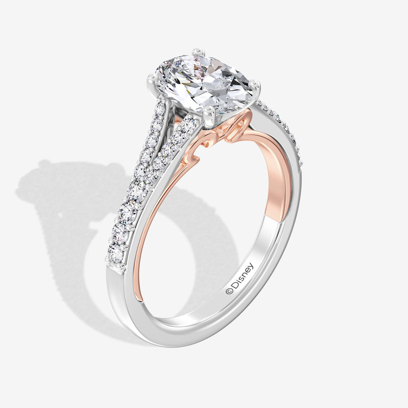 Mickey Mouse Women's Engagement Ring with Lab Grown Diamonds in 14K Gold 