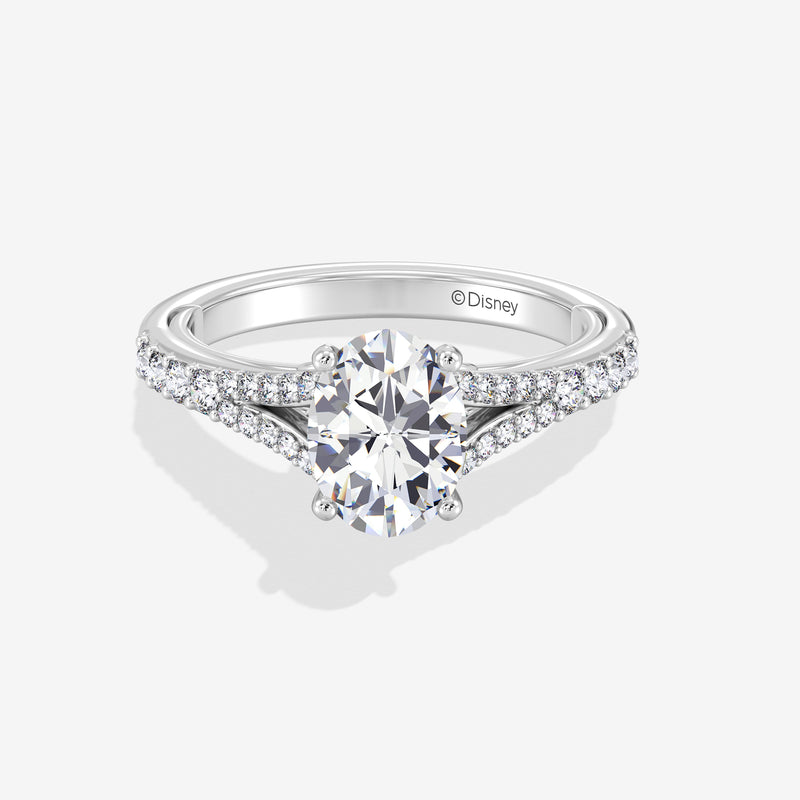 Mickey Mouse Women's Engagement Ring with Lab Grown Diamonds in 14K Gold 