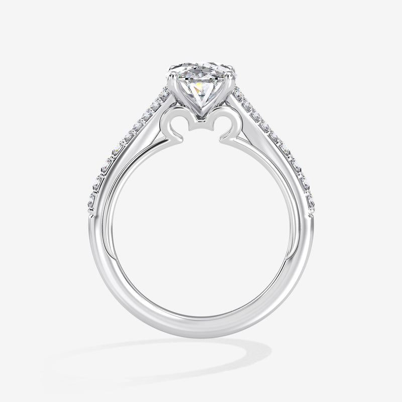 Mickey Mouse Women's Engagement Ring with Lab Grown Diamonds in 14K Gold 