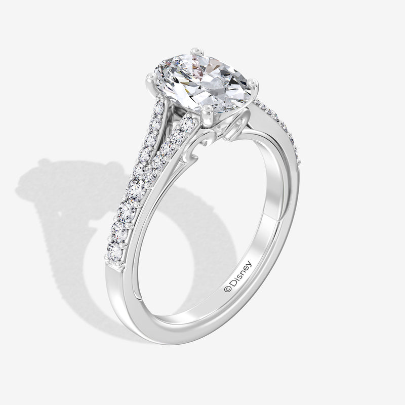 Mickey Mouse Women's Engagement Ring with Lab Grown Diamonds in 14K Gold 