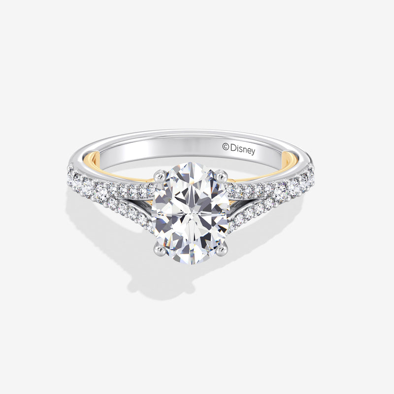 Mickey Mouse Women's Engagement Ring with Lab Grown Diamonds in 14K Gold 