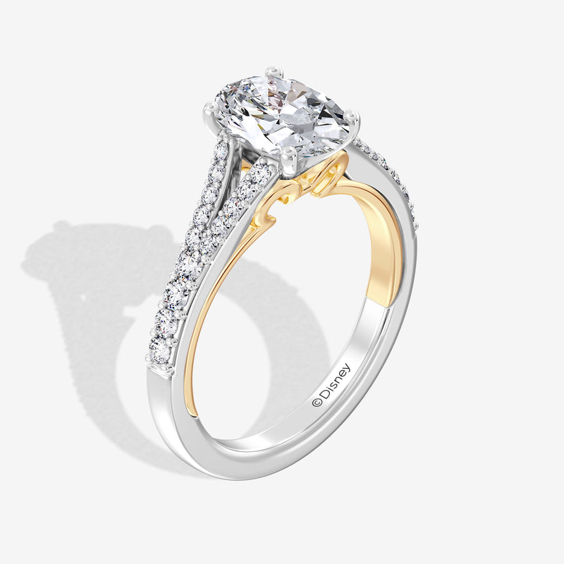 Mickey Mouse Women's Engagement Ring with Lab Grown Diamonds in 14K Gold 