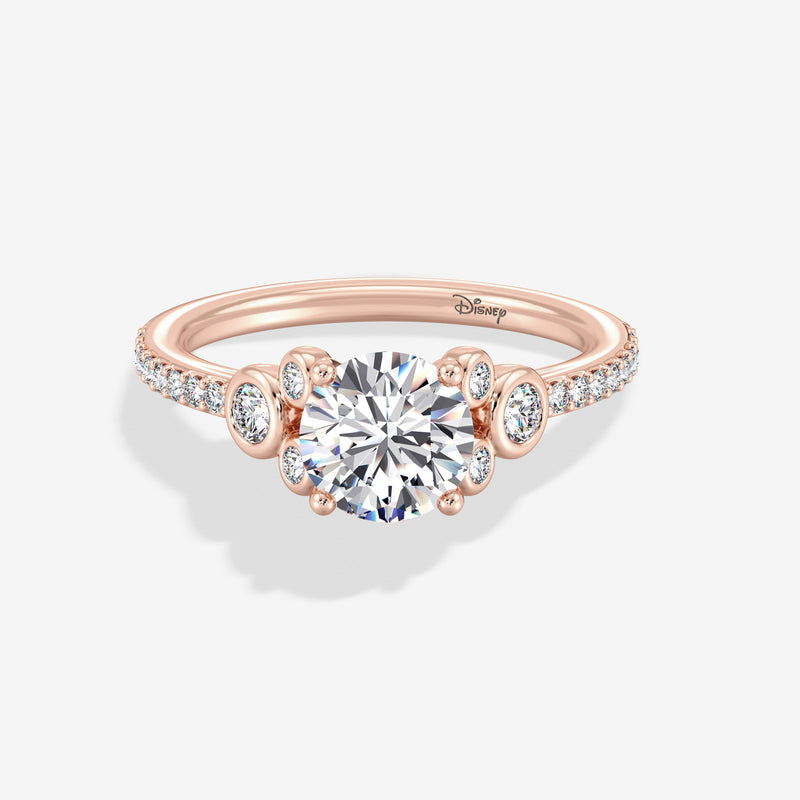 Mickey Mouse Women's Engagement Ring with Lab Grown Diamonds in 14K Gold 