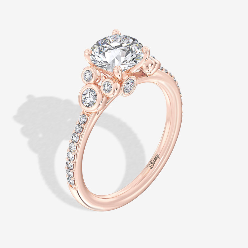 Mickey Mouse Women's Engagement Ring with Lab Grown Diamonds in 14K Gold 