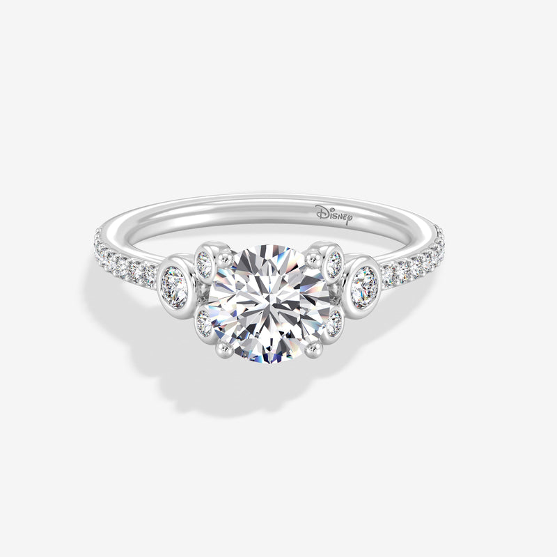 Mickey Mouse Women's Engagement Ring with Lab Grown Diamonds in 14K Gold 
