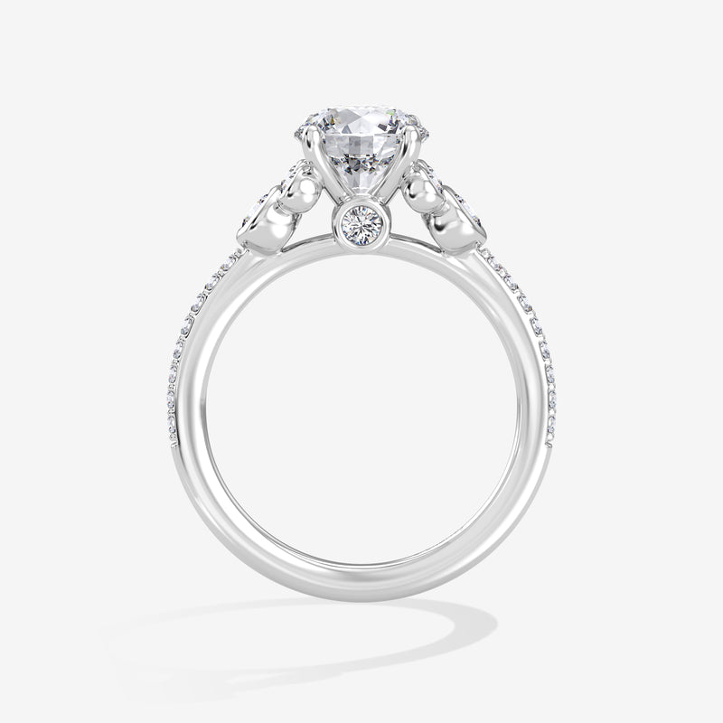 Mickey Mouse Women's Engagement Ring with Lab Grown Diamonds in 14K Gold 