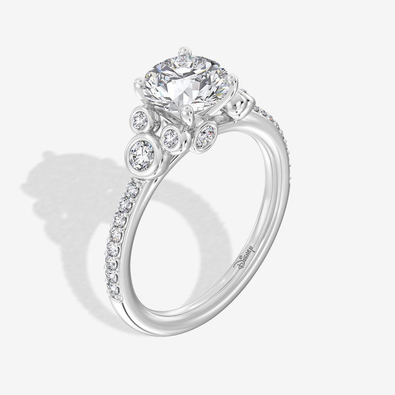Mickey Mouse Women's Engagement Ring with Lab Grown Diamonds in 14K Gold 