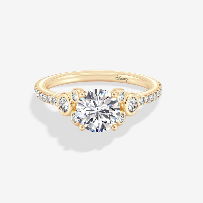 Mickey Mouse Women's Engagement Ring with Lab Grown Diamonds in 14K Gold 