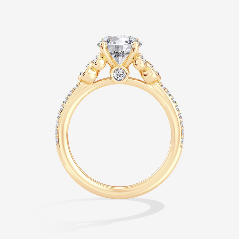 Mickey Mouse Women's Engagement Ring with Lab Grown Diamonds in 14K Gold 
