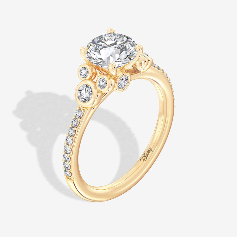 Mickey Mouse Women's Engagement Ring with Lab Grown Diamonds in 14K Gold 