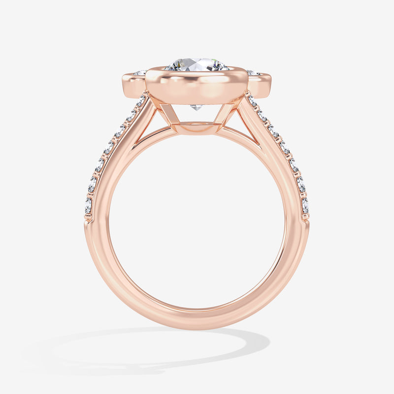 Mickey Mouse Women's Engagement Ring with Lab Grown Diamonds in 14K Gold 