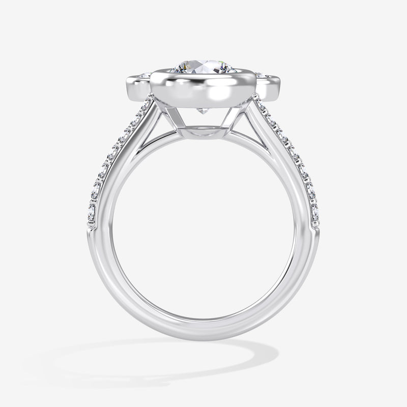 Mickey Mouse Women's Engagement Ring with Lab Grown Diamonds in 14K Gold 