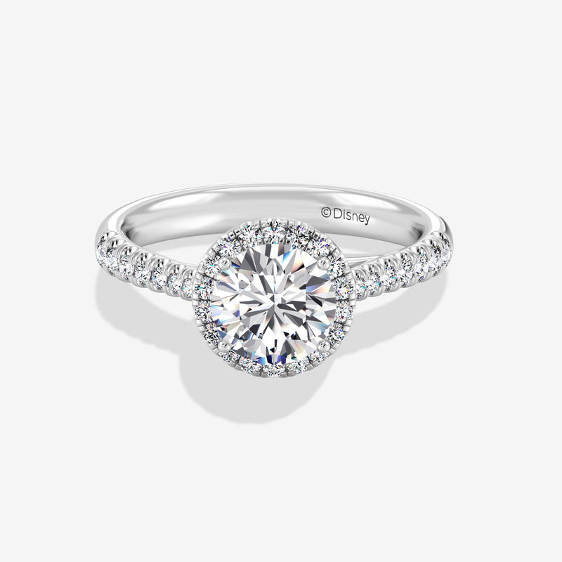 Mickey Mouse Women's Engagement Ring with Lab Grown Diamonds in 14K Gold 