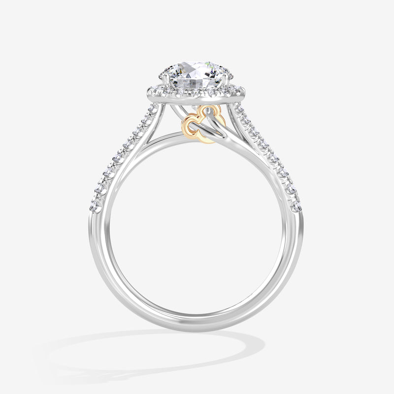 Mickey Mouse Women's Engagement Ring with Lab Grown Diamonds in 14K Gold 