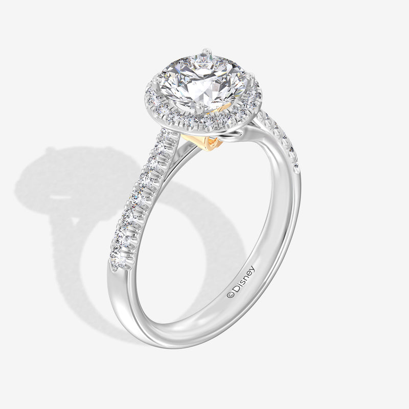 Mickey Mouse Women's Engagement Ring with Lab Grown Diamonds in 14K Gold 