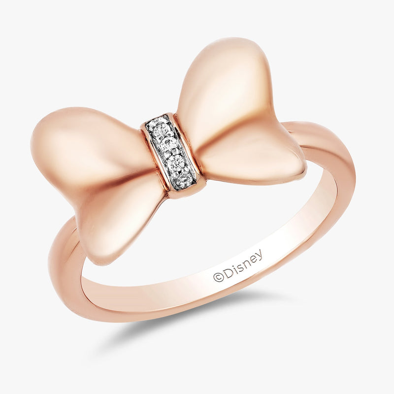 Women's Ring with 1/20 CT.TW. Diamonds in 14K Rose Gold over Sterling Silver 