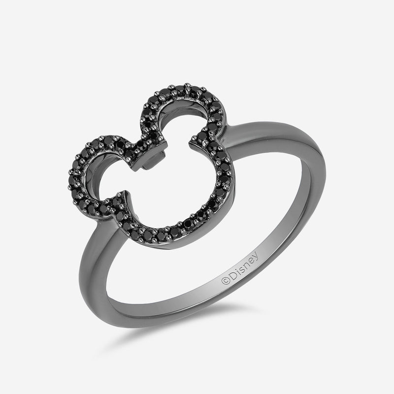 Women's Ring with 1/6 CT.TW. Black Diamonds in Sterling Silver and Black Rhodium 