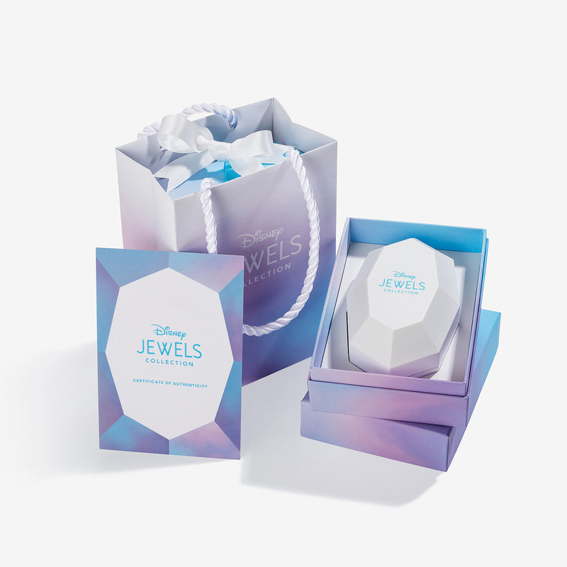 ALICE IN WONDERLAND Iconic Coin Women's Necklace with Amethyst and 1/20 CTTW Diamonds in 10K Rose Gold and Black Rhodium over Sterling Silver 