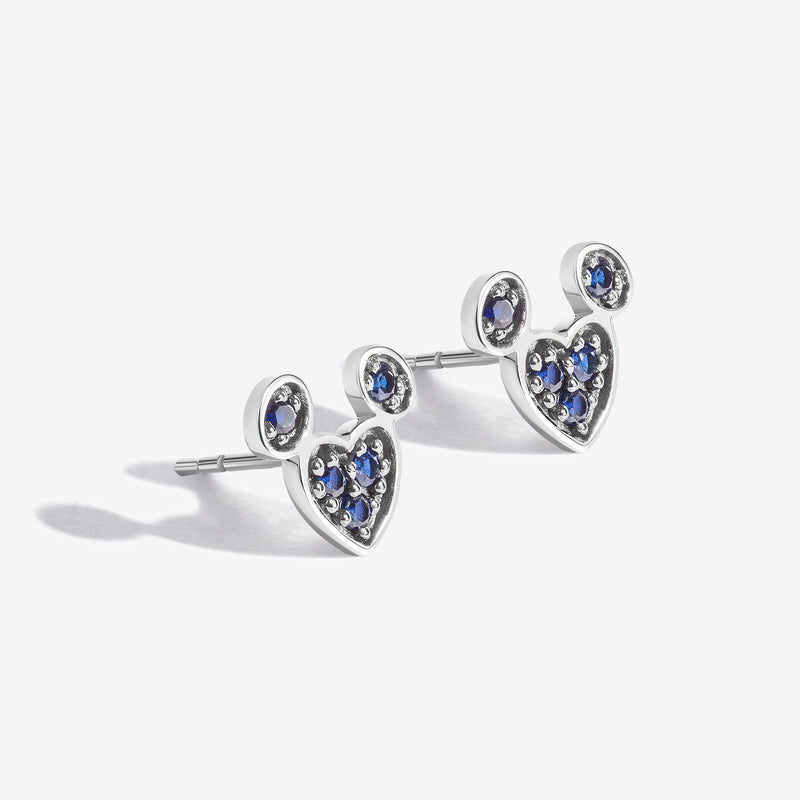 Blueberry Bliss Created Blue Sapphire Mickey Heart Earrings 