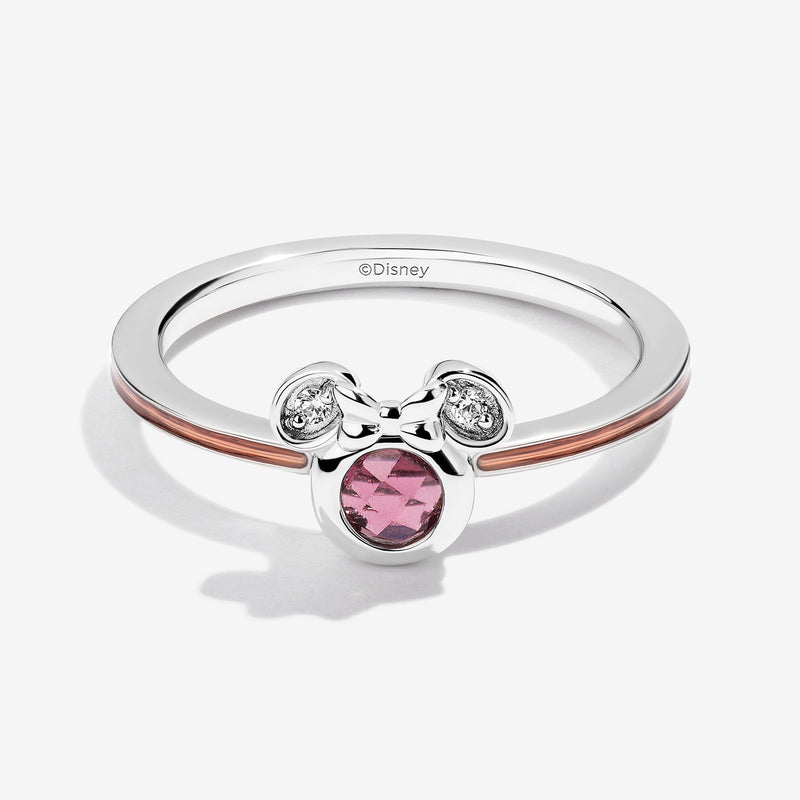 Cherries on Top Garnet and Accent Diamonds Minnie Burgundy Enamel Ring 