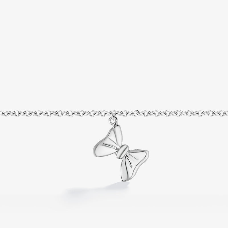 MINNIE MOUSE  Women's Bow Charm Bracelet in Sterling Silver 