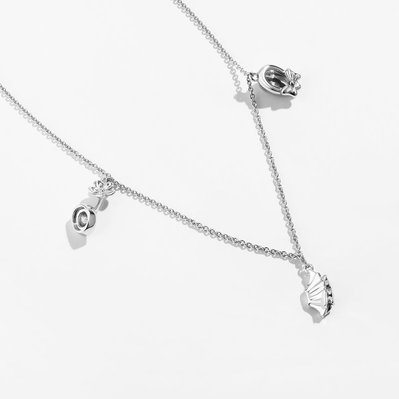 MINNIE MOUSE Women's Charm Necklace in Sterling Silver 